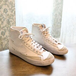 Nike Court Blazer 77 High Top White Suede Lace Up Leather 7